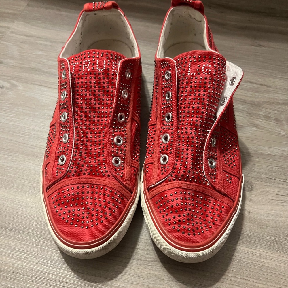 True Religion Red Studded Sneakers